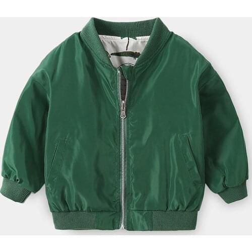 Toddler Boys Jacket Autumn Winter 2-7 Years Baby Kids Double-sided Baseball Uniform Jacket Children Fashion Zipper Coat for Boy