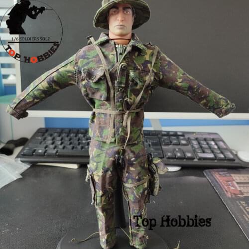 1/6 Scale Soldier Modern U.S.Army UK Military Special Forces Camo Uniforms Clothes Penney Cap Bonnie Hat Magazine Bag Backpack