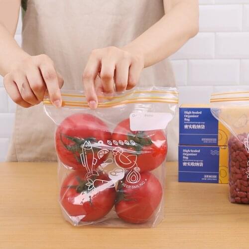 Reusable Transparent Food Storage Packaging Bag Food Preservation Keeping Ziplock Bag Kitchen Packages For Freezing Accessories