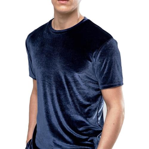 Mcikkny Fashion Men Hip Hop Velvet T Shirt Spring Autumn Short Sleeves Tees For Male Streetwear