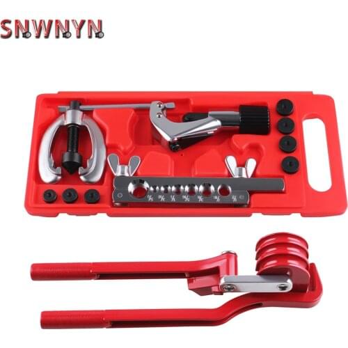 11pcs/set car Brake Air Line Double Flare Flaring Tool Kit Set 3 in 1 Tube Pipe Bender Pipe Flaring Tools Kit Tube Expander Tool