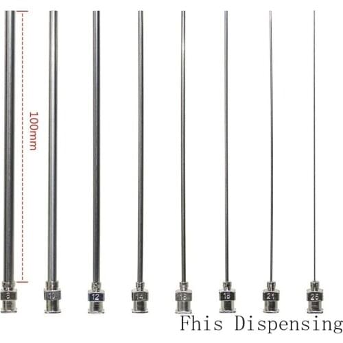 Pack of 10 4" Long Dispensing Blunt Tip 100mm Stainless Steel Luer Lock All Metal Needle