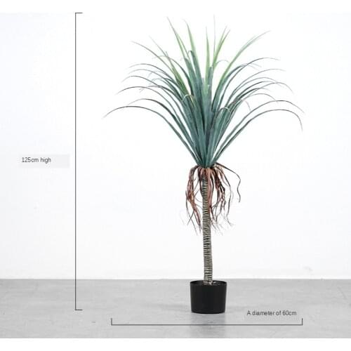 Nordic Large Floor Simulation Desert Green Plant Set Dracaena Fragrans Potted Fake Stone Window Decorative Ornament