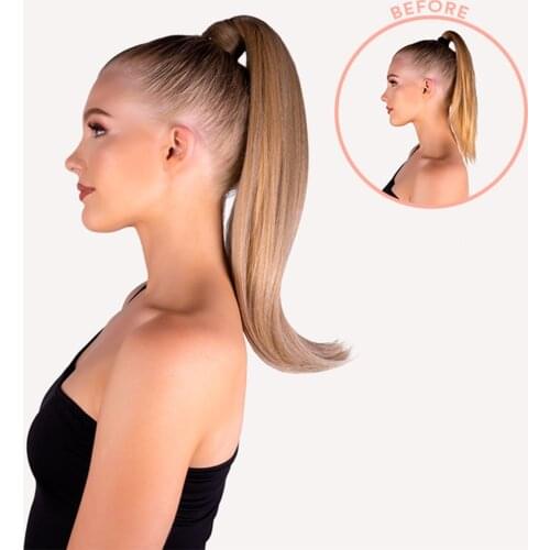 AZQUEEN Synthetic Bounce Wraparound Ponytail Hair Pieces Straight Hair Extensions With Combs Blonde Ponytails For Women