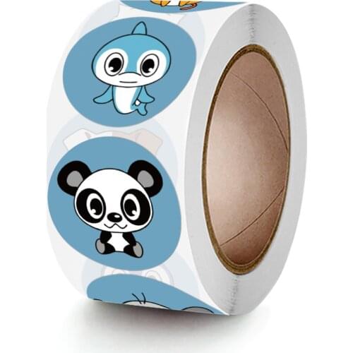 100-500 Pcs 1 Inch Kids Cartoon Animals Praise Labels Stickers for Children Teaching Gift Card Party Birthday Packaging Wrapping