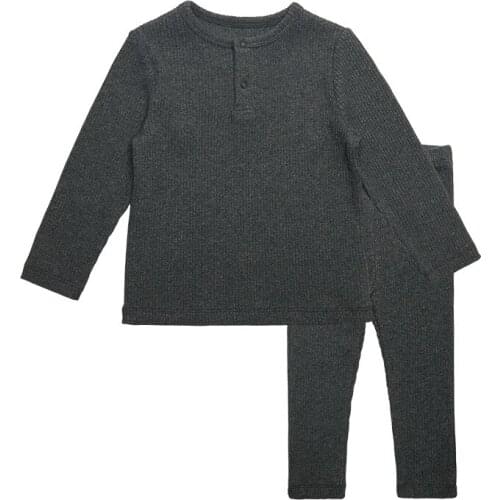 New Children Clothes Set for Girls Boys Kids Pajama Sets For Baby Ribbed With Pants Spring Autumn Soft Children Clothes RT771