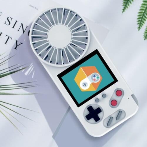New Multifunctional 500 In 1 Color Screen Fan Handheld Game Console with USB Fan 3-Level Wind Speed for Kids Adults