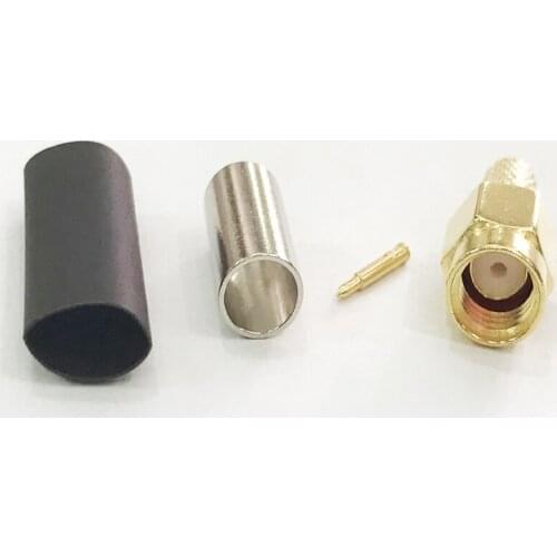 100pcs SMA Male Crimp Cable for RG58 RG142 LMR195 RG400 RF Coax Cable connector Adapter