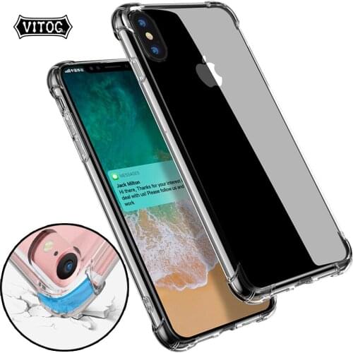 Super Anti-knock Soft TPU Transparent Clear Phone Case Protect Cover Shockproof Soft Cases For iPhone 6 7 8 plus X XR XS Max
