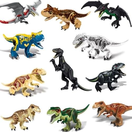 Assembled Building Blocks Toys Big Size Dinosaur World Triceratops Tyrannosaurus Children Animal Model Bricks Toy for Boys Gifts
