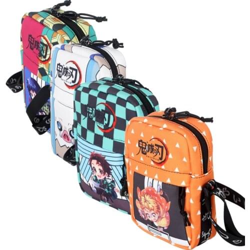Anime Demon Slayer Shoulder Bag Cartoon Cute Kamado Tanjirou Nezuko Student Haversack Satchel
