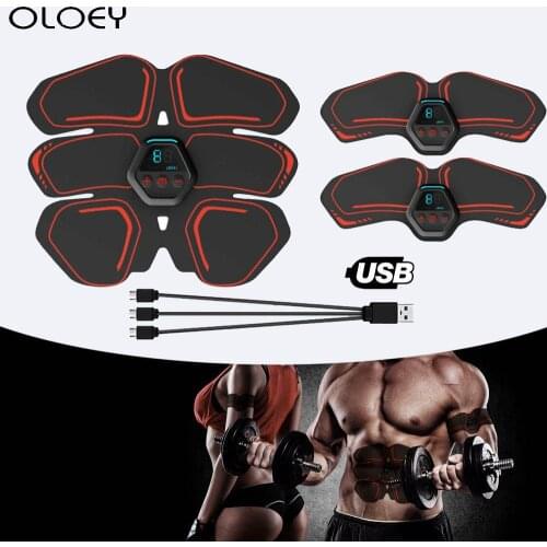 Gym Trainer Wireless Abdominal Muscle Stimulator EMS Smart Fitness Training Electric Massager Body Slimming Belt USB Recharge