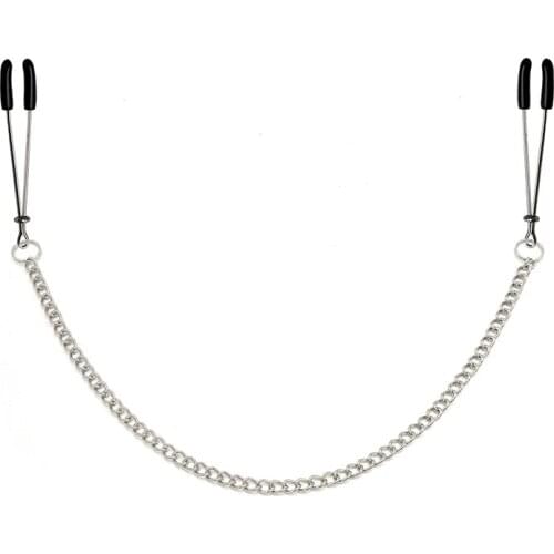 Comfortable flirt Nipple Clamp Labia Breast Metal Female Breast Nipple Clamps With Chain Clips Stimulator Bdsm Bondage Erotic