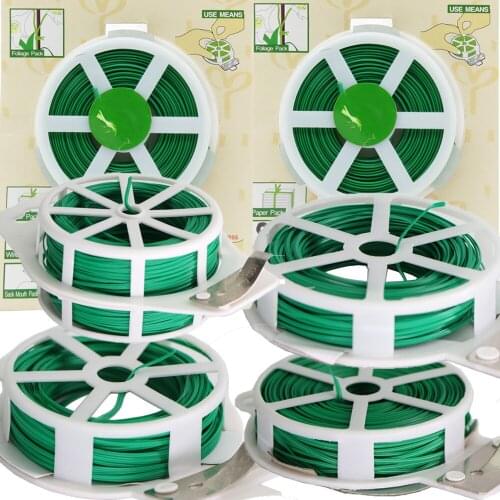 All-Purpose Garden Plant Ties Line With Trimmer Plastic Reel Wire Spool Roll Climbing Vines Ligature Coated Cable Fixed Up Line