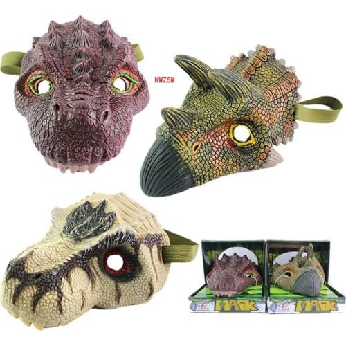 Party Mask Halloween Carnival Gift Tyrannosaurus TriceratopsMask T-Rex Dinosaur Mask Animal Cosplay Costumes Mask Props for Kids