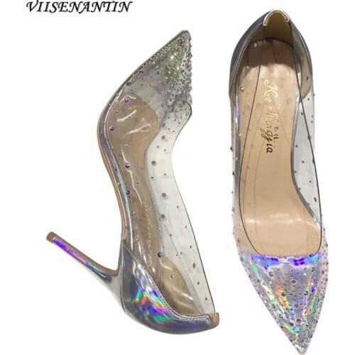 New Fashion Gladiator Super High Thin Heel Pointed Toe Crystal Party Women Sandals