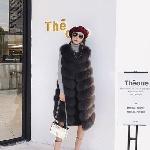 Women Clothes Real Full Pelt Fox Fur Vest Coats Winter Warm Fashion Coat Elegant Vests Jacket Manteau Femme Hiver ZL629