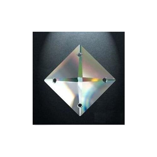 100pcs/lot 22mm Crystal Prism Square Beads In 4 Holes DIY Wedding Garland Strand Beads Curtain Pendant Beads