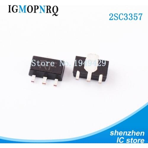 50PCS SMD 2SC3357 3357RF 2SC3357RF SOT-89 Radio frequency (RF) bipolar transistor NPN 6.5GHz NF 1.8dBNew