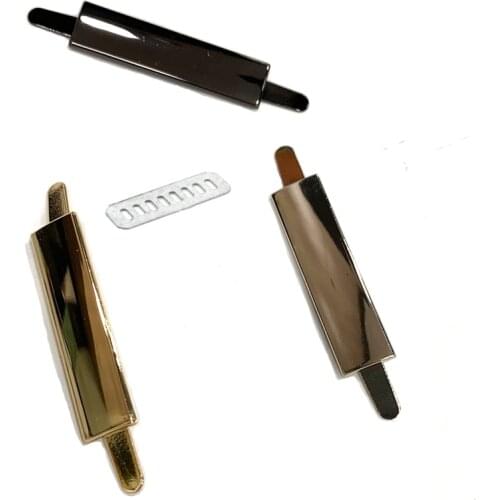 38x12mm metal labels light gold handbag rectangle metal purse label tags customized logo