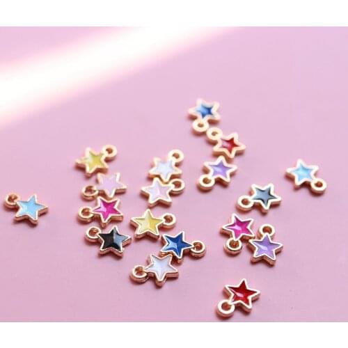 50pcs/Lot Flower 6*8mm Diy Design for Jewelry Making Earring Bracelet or Necklace Handmade Enamel Charms