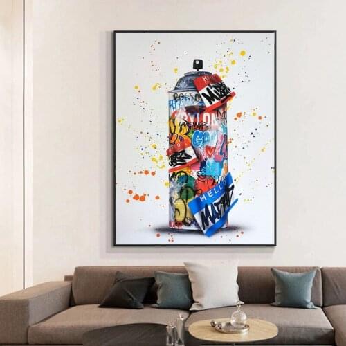 Abstract Graffiti Art Spray Bottle Canvas Painting Watercolor Modern Posters and Prints Wall Art Pictures for Living Room Decor