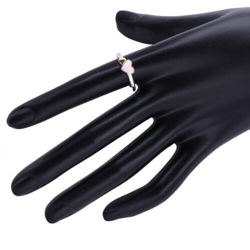 Ajax 925 Sterling Silver Pink Trendy Heart Ring For Woman Party Fashion Jewelry Girls Gift