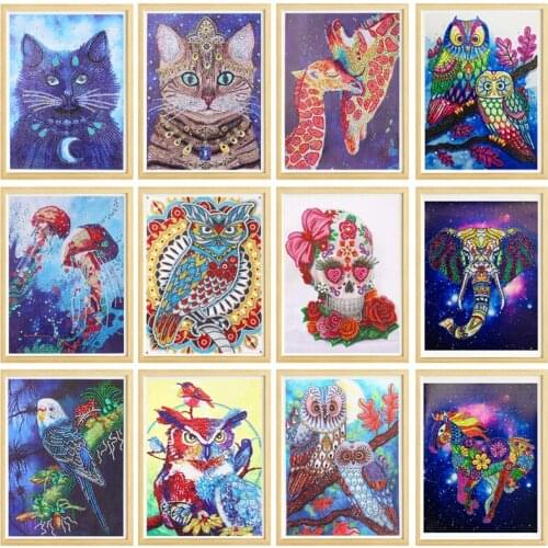 DIY Cat owl parrot 5D diamond embroidery diamond special shape cartoon painting rhinestone crystal painting home decoration