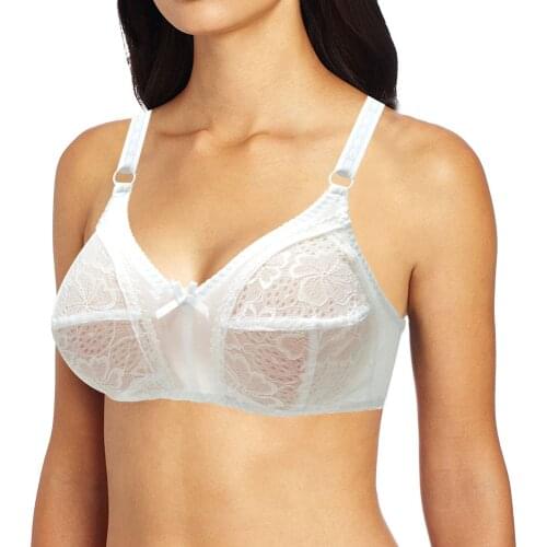 New White Transparent Plus Size Women Sexy Lingerie Lace Bra 34 36 38 40 42 44 46 48 D E F G Cup Big Bust Floral Bralette