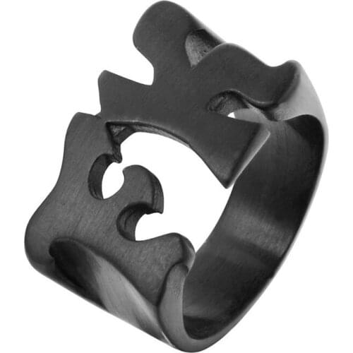 European and American mens stainless steel letter FK ring mens ring titanium steel jewelry tail ring