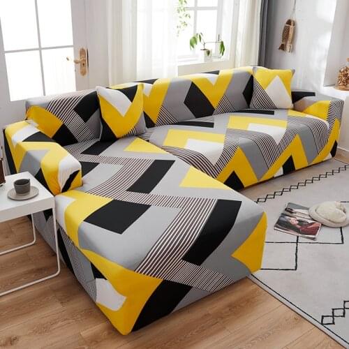 Geometry Elastic Stretch Sofa Cover Slipcovers All-inclusive Couch Cover for Different Shape Sofa Chair L-Style need 2Sofa Cover