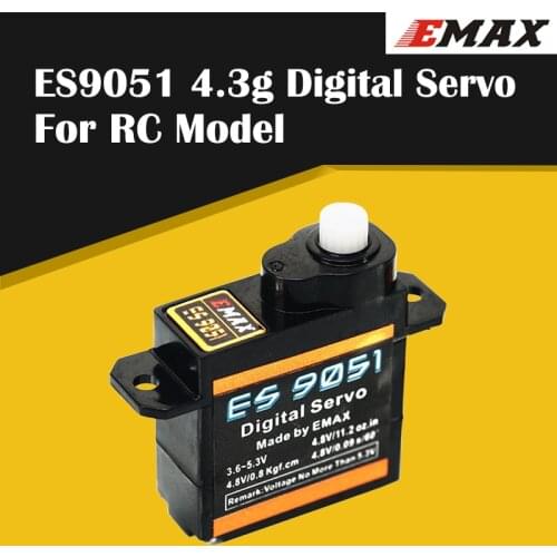Good Sale EMAX ES9051 4.3g Digital Mini Servo Motor Plastic Gear 0.8kg Torque for 3D F3P Airplanes