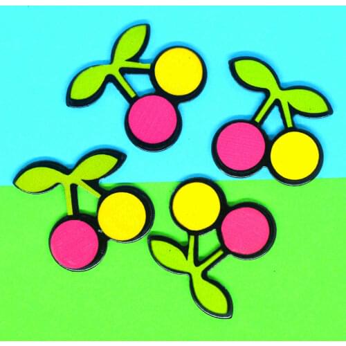 Resin Flat Back Laser Printing Cherry Fruit Cabochons,Children Hair Bow Centers,Scrapbook Crafting Supplies,Cell Phone Case Deco