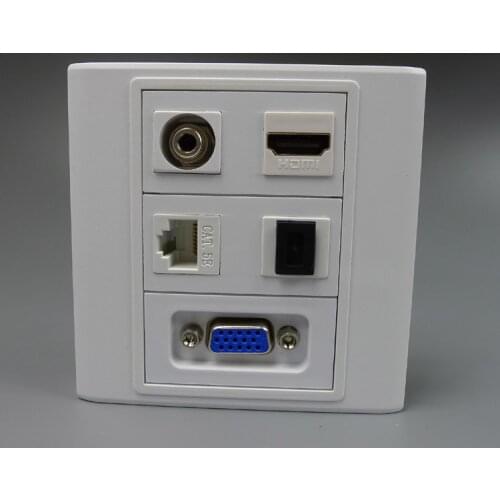 Customer design vga, hdmi, SC fiber, 3.5mm audio, rj45 wall plate