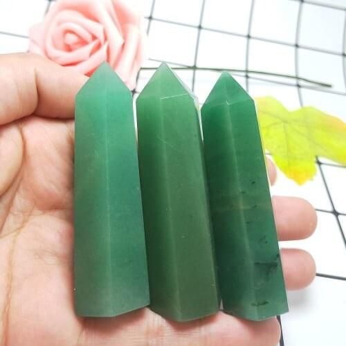 160g quartz pointnatural aventurine crystal wand Mineral green donglingyu stone tower Reiki healing