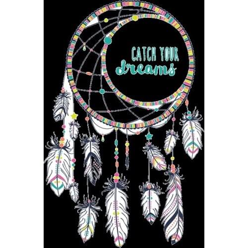 Dreamcatcher Heat Transfer Clothes Iron Stickers Dreams Come True Hot Thermal Vinyl Heat Transfer For Clothing Appliques