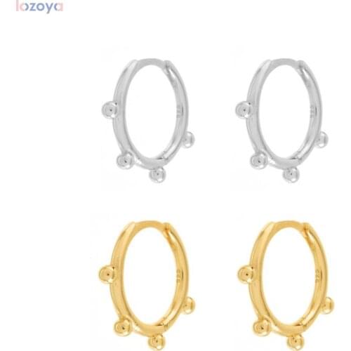 LOZOYA 925 Sterling Silver 10.5mm Big Plain Simple Women Luxury Hoops Thin Huggies Ring Earring Circle Beads Rock Punk Jewelry