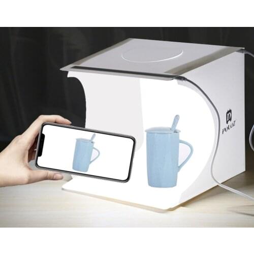 24x23x22CM Mini Photo Studio Box Lightbox Photograghy Softbox 2 Led Panels Photo Lighting Studio Shooting Tent Box Kit Light Box