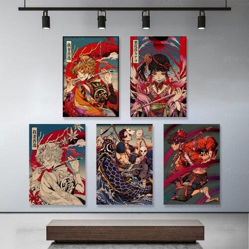 Modular HD Prints Poster Anime Demon Slayer Characters Canvas Painting Decor Home Living Room Wall Art Pictures Modern Framework
