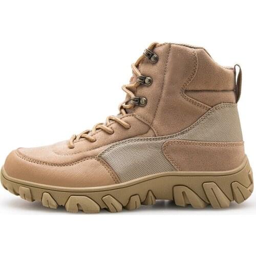 Men Brand Military Leather Boots Special Force Tactical Desert Combat Mens Boots Ankle Boots Work Safety Shoes Motocycle Boots