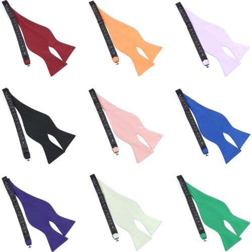 Mens Soft Silk Satin Self Bowtie Adjustable Solid Color Jacquard Woven Cravat For Business Wedding Party Classic Bow Tie Gifts