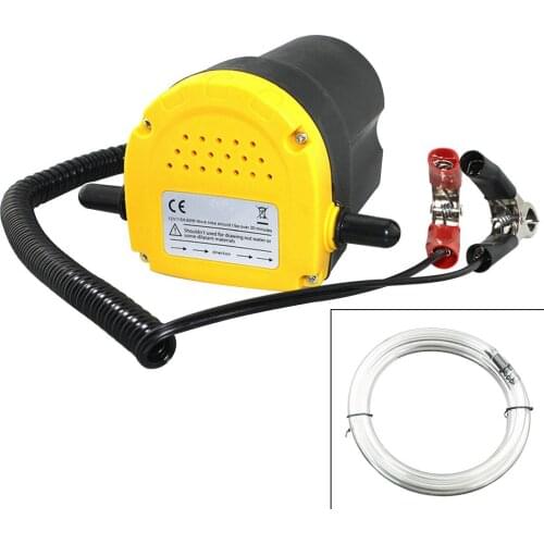 12V 60W Electric Car Oil Pump Crude Oil Fluid Pump Extractor Transfer Engine Suction Pump w/ Alligator Clip for Car Motorcycle