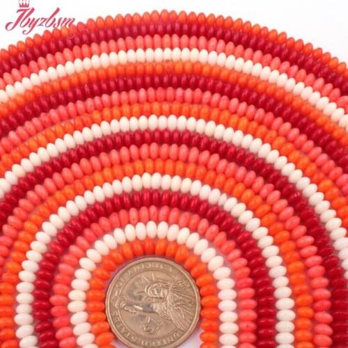 Natural Rondelle Coral Gem Stone Beads Spacer Strand 15" 3x5mm For DIY Necklace Bracelets Jewelry Making,Wholesale Free Shipping