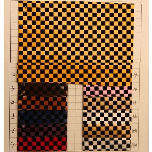 Factory wholesale leather material Flocking plaid synthetic PU leather/ waterproof decoration leather fabric