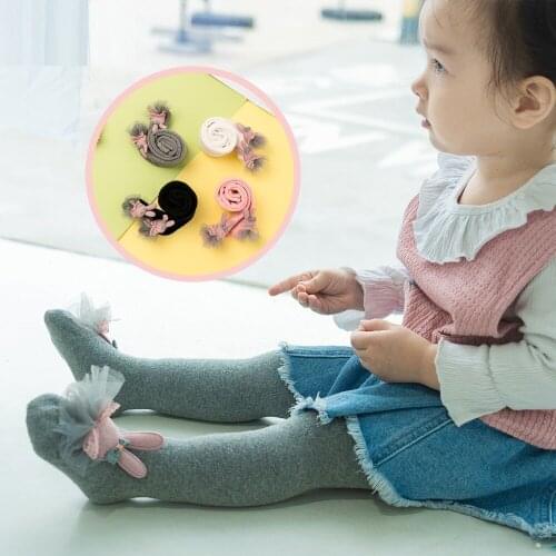 Autumn Winter Terry Thicker Pantyhose Soft Cotton Baby Tights for Newborns Girls Clothes Christmas Cartoon doll Pantyhose Warm