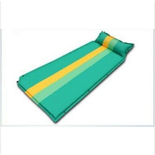 Outdoor Camping Self Inflatable Air Mat Hiking Sleeping Bed for One Person with pillow Top Quality