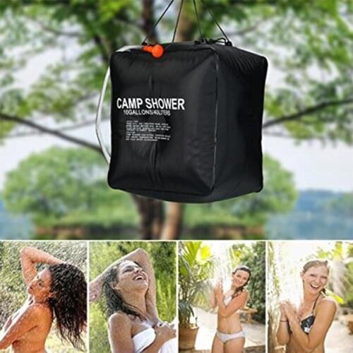20/40L Solar Heated Shower Bag Outdoor Portable Shower Bathing Bag Traveling Camping Hiking Climbing Body Pet Cleaning Water Bag