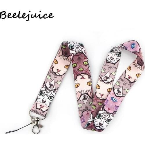 Sphynx cat cartoon Lanyard for Keys Phone Cool Neck Strap Lanyard for Camera Whistle ID Badge Cute webbings ribbons Gifts