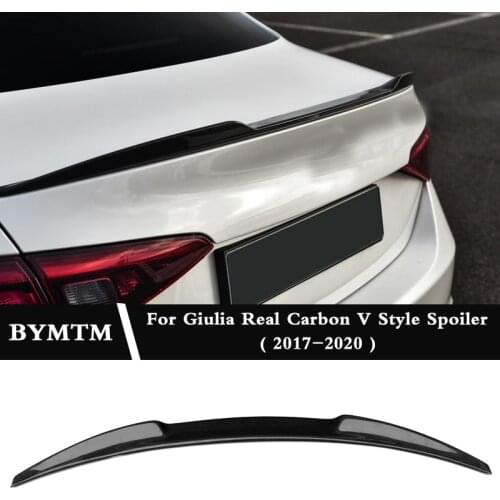 V Style Real Carbon fiber Spoiler Rear Trunk lip For Alfa Romeo Giulia