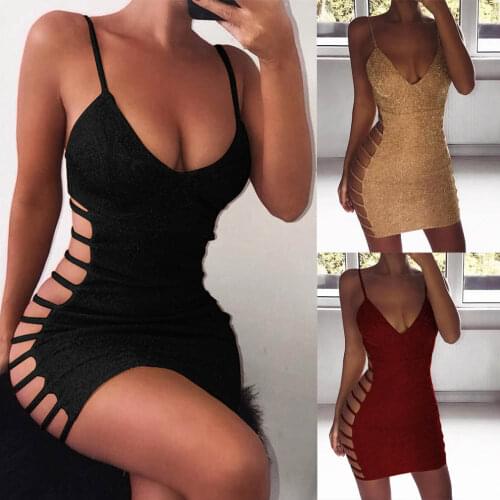Party Dress Women Slim Solid Bandage Bodycon See Through Sleeveless Cocktail Club Mini Dress Summer Clothes